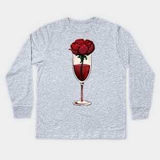 Rose in Wine Kids Long Sleeve T-Shirt